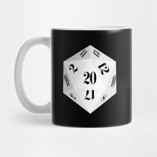 White 20-Sided Dice Design Mug